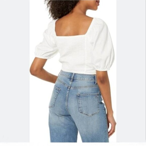 🎄The Drop Women's Annie Cap Sleeve Square Neck Fitted‎ Rib Knit Top Large - Picture 4 of 8